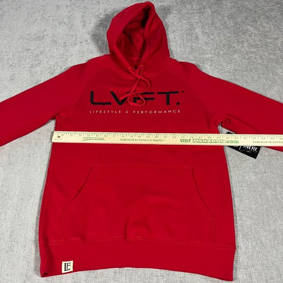 Live Fit LVFT Pullover Hoodie Men Small Red Performance Workout Gym Logo NWT - Picture 7 of 8